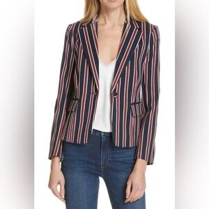 Frame Size 2 Shrunken Striped Blazer
